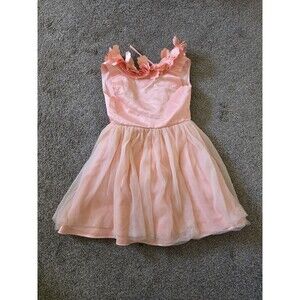 NWOT trish scully child Satin Tulle dress girls 5yr peach  Special Occasion